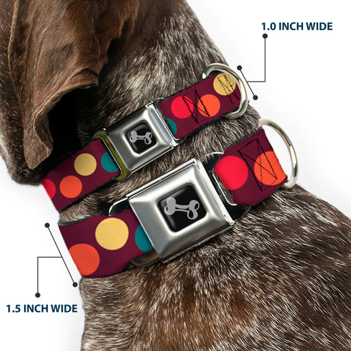 Dog Bone Seatbelt Buckle Collar - Big Dots Purple/Multi Pastel Seatbelt Buckle Collars Buckle-Down