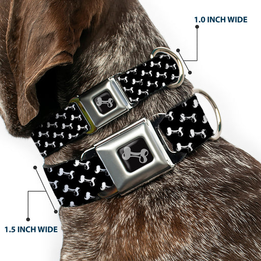 Dog Bone Seatbelt Buckle Collar - Dog Bone Black/White Seatbelt Buckle Collars Buckle-Down