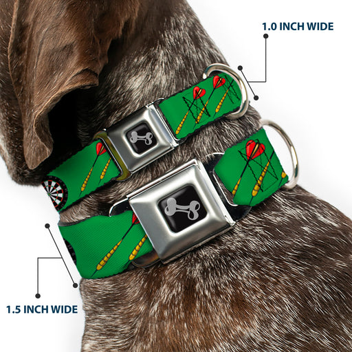 Dog Bone Seatbelt Buckle Collar - Darts Green/Multi Color Seatbelt Buckle Collars Buckle-Down