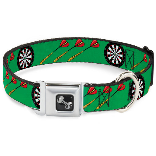 Dog Bone Seatbelt Buckle Collar - Darts Green/Multi Color Seatbelt Buckle Collars Buckle-Down