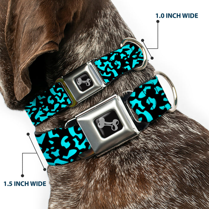 Dog Bone Seatbelt Buckle Collar - Eighties 1 Blue/Black Seatbelt Buckle Collars Buckle-Down