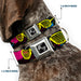 Dog Bone Seatbelt Buckle Collar - Eighties Shades Splatter Black/Neon Seatbelt Buckle Collars Buckle-Down