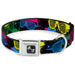 Dog Bone Seatbelt Buckle Collar - Eighties Shades Splatter Black/Neon Seatbelt Buckle Collars Buckle-Down