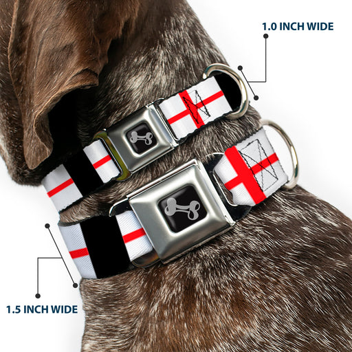 Dog Bone Seatbelt Buckle Collar - England Flags Seatbelt Buckle Collars Buckle-Down