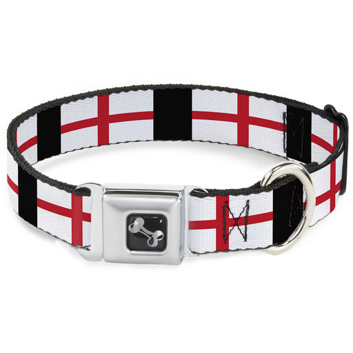 Dog Bone Seatbelt Buckle Collar - England Flags Seatbelt Buckle Collars Buckle-Down