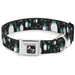 Dog Bone Seatbelt Buckle Collar - Emperor Penguins w/Bubbles Black/Gray/Turqs Seatbelt Buckle Collars Buckle-Down