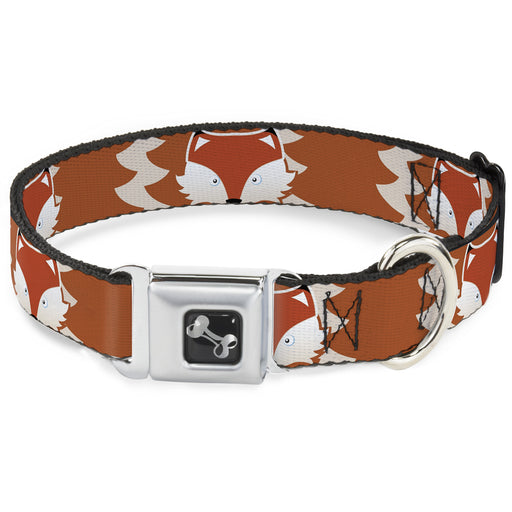 Dog Bone Seatbelt Buckle Collar - Fox Face/Tail Orange/Natural Seatbelt Buckle Collars Buckle-Down