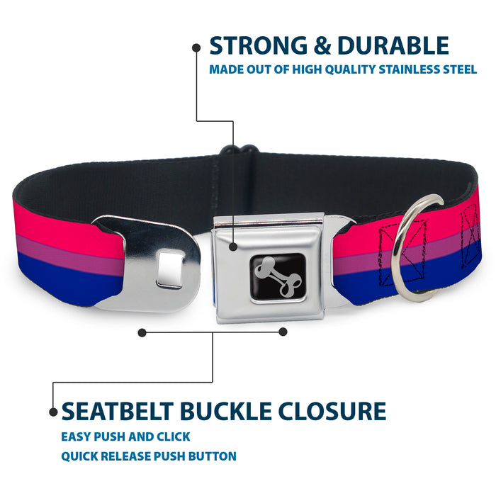 Dog Bone Seatbelt Buckle Collar - Flag Bisexual Pink/Purple/Blue Seatbelt Buckle Collars Buckle-Down