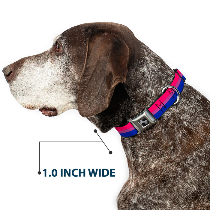 Dog Bone Seatbelt Buckle Collar - Flag Bisexual Pink/Purple/Blue Seatbelt Buckle Collars Buckle-Down 1.0" WIDE SMALL