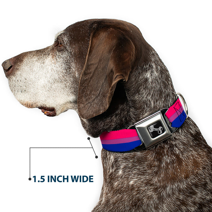 Dog Bone Seatbelt Buckle Collar - Flag Bisexual Pink/Purple/Blue Seatbelt Buckle Collars Buckle-Down 1.5" WIDE SMALL