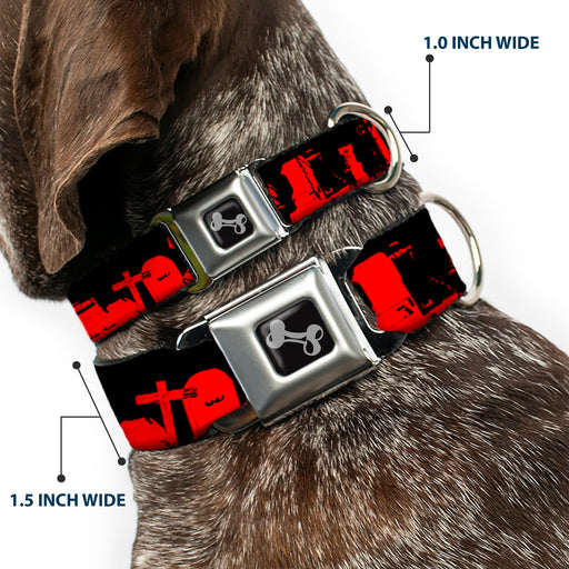 Dog Bone Seatbelt Buckle Collar - Graveyard Black/Red Seatbelt Buckle Collars Buckle-Down