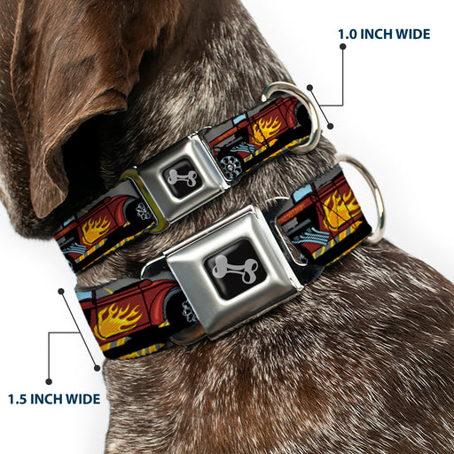 Dog Bone Seatbelt Buckle Collar - Hot Rod w/Flames Seatbelt Buckle Collars Buckle-Down