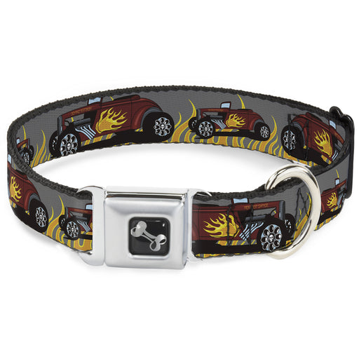 Dog Bone Seatbelt Buckle Collar - Hot Rod w/Flames Seatbelt Buckle Collars Buckle-Down