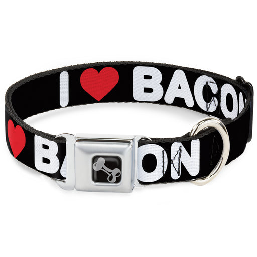 Dog Bone Seatbelt Buckle Collar - I HEART BACON Text Seatbelt Buckle Collars Buckle-Down   
