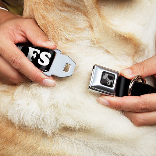 Dog Bone Black/Silver Seatbelt Buckle Collar - I "HEART" DILFS Black/White/Red Seatbelt Buckle Collars Buckle-Down   