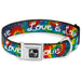 Dog Bone Seatbelt Buckle Collar - LOVE IS LOVE BD Tie Dye/White Seatbelt Buckle Collars Buckle-Down