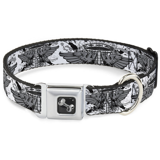 Dog Bone Seatbelt Buckle Collar - Phoenix Shield White Seatbelt Buckle Collars Buckle-Down