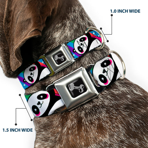 Dog Bone Seatbelt Buckle Collar - Pandas & Rainbows w/Stars Seatbelt Buckle Collars Buckle-Down