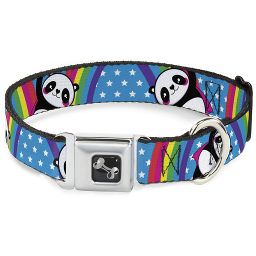 Dog Bone Seatbelt Buckle Collar - Pandas & Rainbows w/Stars Seatbelt Buckle Collars Buckle-Down