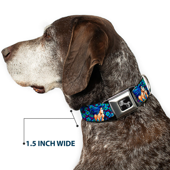 Dog Bone Seatbelt Buckle Collar - TJ-Blue Hair Seatbelt Buckle Collars Tattoo Johnny 1.5" WIDE SMALL