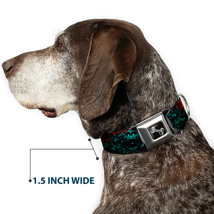 Dog Bone Seatbelt Buckle Collar - TJ-Ornament Skull Seatbelt Buckle Collars Tattoo Johnny 1.5" WIDE SMALL