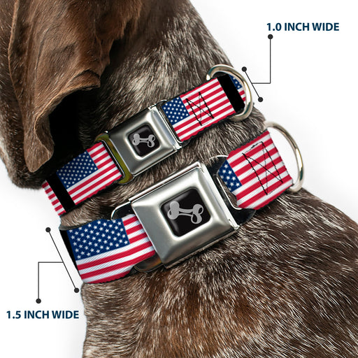 Dog Bone Seatbelt Buckle Collar - United States Flags Seatbelt Buckle Collars Buckle-Down