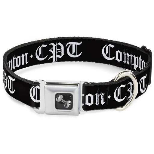 Dog Bone Seatbelt Buckle Collar - COMPTON-CPT Black/White Seatbelt Buckle Collars Buckle-Down