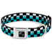 Dog Bone Seatbelt Buckle Collar - Checker Black/Ombre Turquoise Seatbelt Buckle Collars Buckle-Down