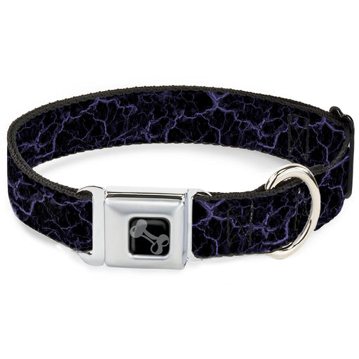 Dog Bone Black/Silver Seatbelt Buckle Collar - Marble Black/Purple Seatbelt Buckle Collars Buckle-Down   
