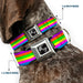 Dog Bone Seatbelt Buckle Collar - Stripes Purple/Orange/Green/Yellow/Pink/Blue Seatbelt Buckle Collars Buckle-Down