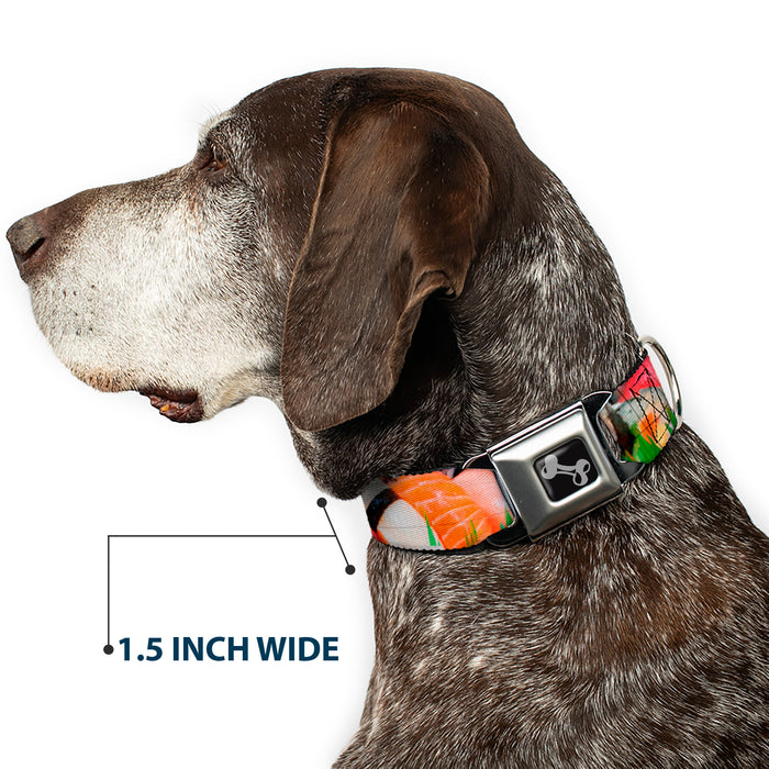 Dog Bone Seatbelt Buckle Collar - Sushi Vivid Seatbelt Buckle Collars Buckle-Down 1.5" WIDE SMALL