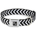 Dog Bone Seatbelt Buckle Collar - Chevron3 White/Black Seatbelt Buckle Collars Buckle-Down