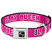 Dog Bone Black/Silver Seatbelt Buckle Collar - SLAY QUEEN Bubble Text Pink/White Seatbelt Buckle Collars Buckle-Down   