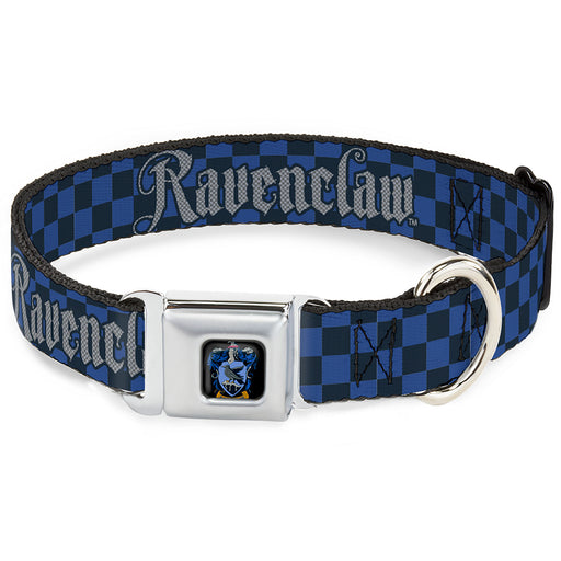 Ravenclaw Crest Full Color Seatbelt Buckle Collar - Harry Potter RAVENCLAW Checker Blues/Grays Seatbelt Buckle Collars Warner Bros.   
