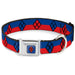 Harley Quinn Diamond Full Color Blue/Black/Red Seatbelt Buckle Collar - Harley Quinn Diamond/Stripe Red/Blue Seatbelt Buckle Collars DC Comics