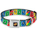 UNO Game Logo Full Color Black/Red/Yellow Seatbelt Buckle Collar - UNO Cards Lineup Stack Multi Color Seatbelt Buckle Collars Mattel   