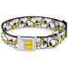 PEANUTS Title Logo Full Color Yellow/White Seatbelt Buckle Collar - Peanuts Snoopy Pose Stacked Yellow Seatbelt Buckle Collars Peanuts Worldwide LLC   