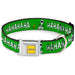 PEANUTS Title Logo Full Color Yellow/White Seatbelt Buckle Collar - Peanuts Snoopy and Woodstock Laughing HAHA Pose Green Seatbelt Buckle Collars Peanuts Worldwide LLC   