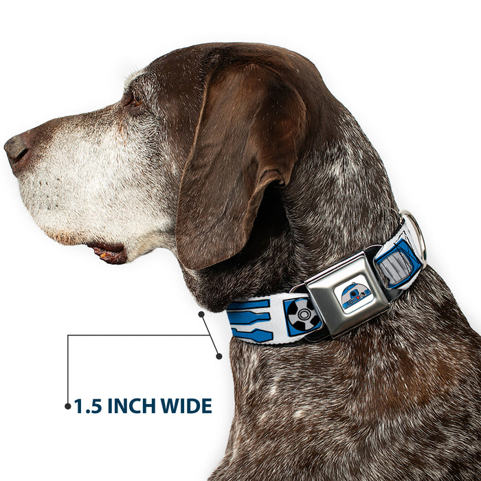 Star Wars R2-D2 Head Full Color White/Black/Blue/Gray/Red Seatbelt Buckle Collar - Star Wars R2-D2 Bounding Parts4 White/Black/Blue/Gray/Red Seatbelt Buckle Collars Star Wars 1.5" WIDE SMALL