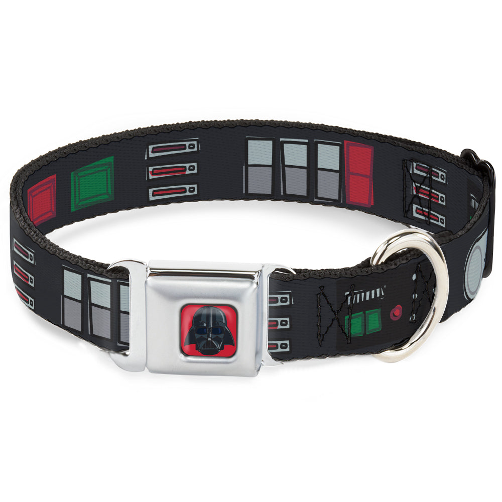 Star Wars Darth Vader Face Full Color Red Seatbelt Buckle Collar - Star Wars Darth Vader Utility Belt Bounding3 Black/Grays/Reds/Greens Seatbelt Buckle Collars Star Wars