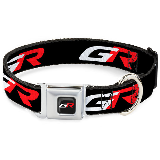 Toyota Gazoo Racing GR Logo Full Color Black/White Red Seatbelt Buckle Collar - TOYOTA GAZOO RACING GR Logo and Text Black/White/Red Seatbelt Buckle Collars Toyota