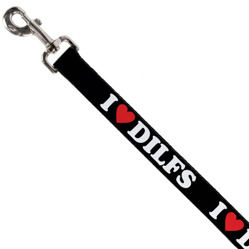 Dog Leash - I "HEART" DILFS Black/White/Red Dog Leashes Buckle-Down   