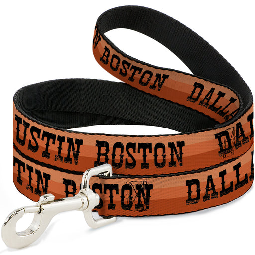 Dog Leash - Dallas-Raleigh-Tennessee-Austin-Boston Stripes Browns/Black Dog Leashes Buckle-Down   