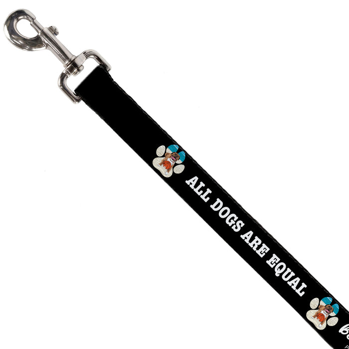 Dog Leash - BEACH DAWG CARE ALL DOGS ARE EQUAL Black/White Dog Leashes Buckle-Down   