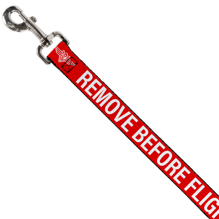 Dog Leash - Buckle-Down REMOVE BEFORE FLIGHT Red/White Dog Leashes Buckle-Down   