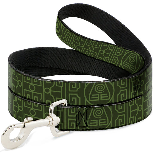Dog Leash - Avatar Last Airbender Earth Element Symbol Black/Olive Green Dog Leashes Nickelodeon   