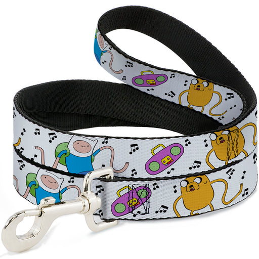 Dog Leash - Adventure Time Finn and Jake Long Arms Dancing Pose White Dog Leashes Cartoon Network   