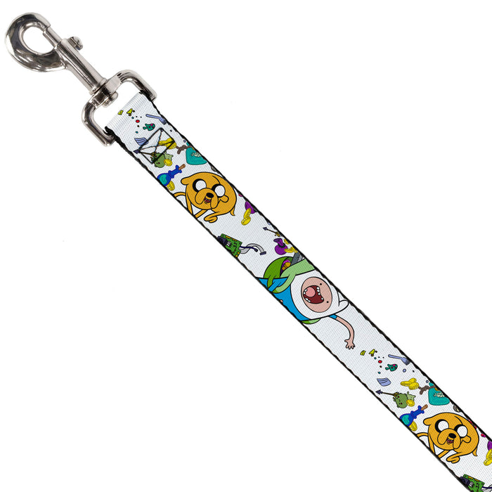 Dog Leash - Adventure Time Jake and Finn Open Pack Pose White Dog Leashes Cartoon Network   