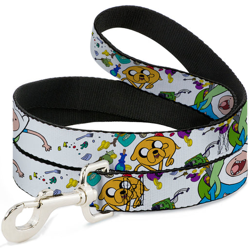 Dog Leash - Adventure Time Jake and Finn Open Pack Pose White Dog Leashes Cartoon Network   