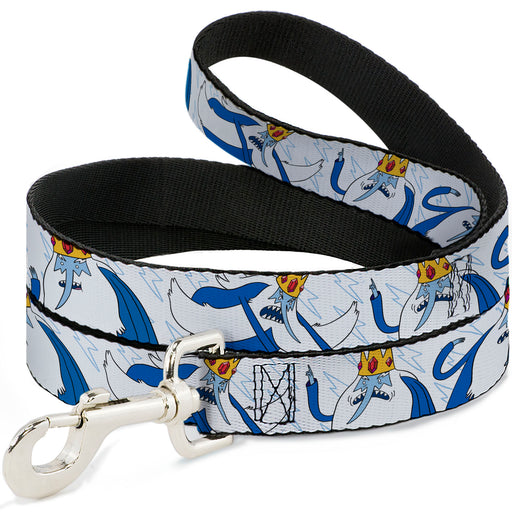 Dog Leash - Adventure Time Ice King Poses and Bolts White/Blue Dog Leashes Cartoon Network   